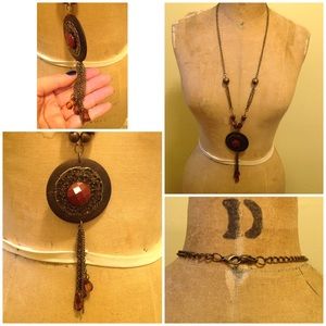 FREE‼️Gorgeous Wooden Medallion Necklace